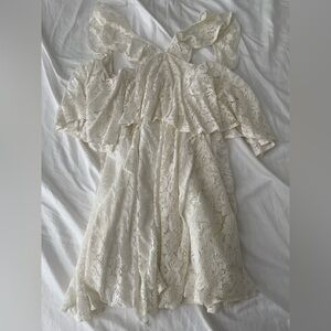 Olivaceous Elegant White Lace Dress size small